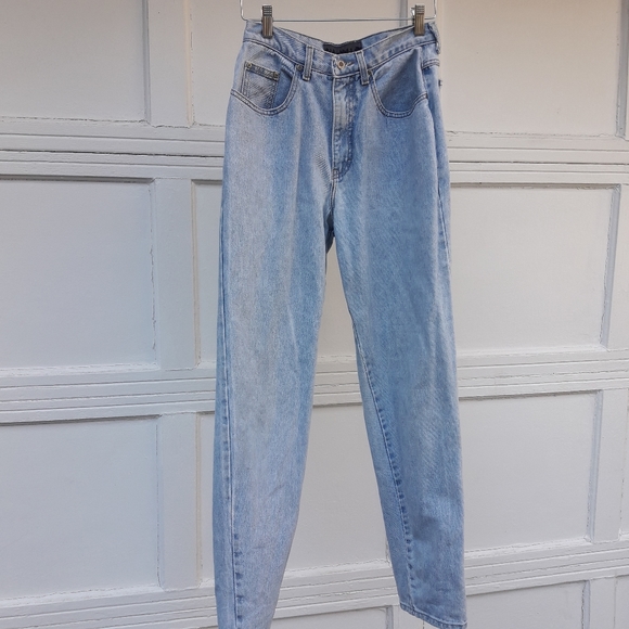 Vintage Jeans High Waisted Tapered Ankle Curvy Retro 1980s 90s Light Wash Denim - Picture 5 of 16